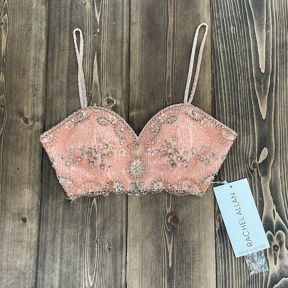 🌟Host Pick🌟Peach Rachel Allan Two Piece Sequined Gown - Picture 5 of 15